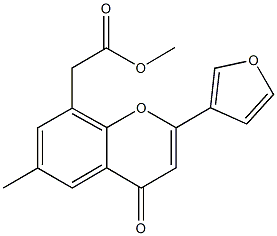 methyl [2-(3-furyl)-6-methyl-4-oxo-4H-chromen-8-yl]acetate Struktur