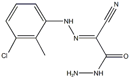 2-[(3-chloro-2-methylphenyl)hydrazono]-2-cyanoacetohydrazide Struktur