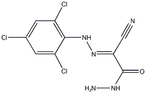 2-cyano-2-[(2,4,6-trichlorophenyl)hydrazono]acetohydrazide Struktur