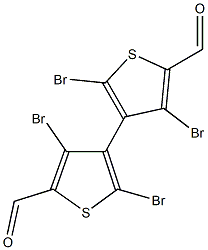 3,3',5,5'-tetrabromo-2,2'-diformyl-4,4'-bithiophene Struktur