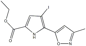 ethyl 4-iodo-5-(3-methyl-5-isoxazolyl)-1H-pyrrole-2-carboxylate Struktur