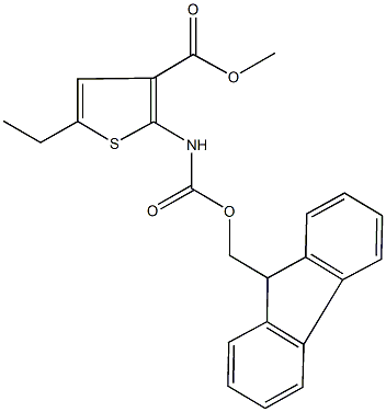 methyl 5-ethyl-2-{[(9H-fluoren-9-ylmethoxy)carbonyl]amino}-3-thiophenecarboxylate Struktur