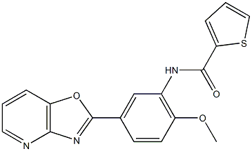 N-(2-methoxy-5-[1,3]oxazolo[4,5-b]pyridin-2-ylphenyl)-2-thiophenecarboxamide Struktur