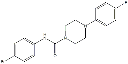 N-(4-bromophenyl)-4-(4-fluorophenyl)-1-piperazinecarboxamide Struktur