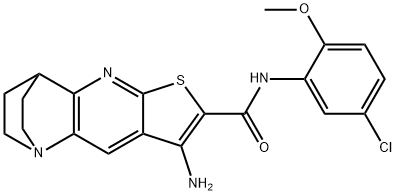 5-amino-N-(5-chloro-2-methoxyphenyl)-7-thia-1,9-diazatetracyclo[9.2.2.0~2,10~.0~4,8~]pentadeca-2(10),3,5,8-tetraene-6-carboxamide Struktur