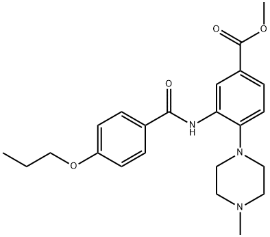 methyl 4-(4-methyl-1-piperazinyl)-3-[(4-propoxybenzoyl)amino]benzoate Struktur