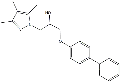 1-([1,1'-biphenyl]-4-yloxy)-3-(3,4,5-trimethyl-1H-pyrazol-1-yl)-2-propanol Struktur