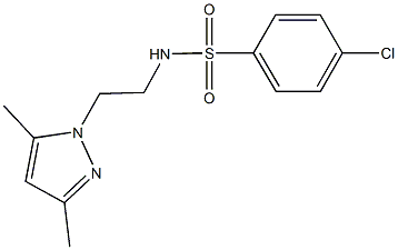 4-chloro-N-[2-(3,5-dimethyl-1H-pyrazol-1-yl)ethyl]benzenesulfonamide Struktur