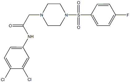 N-(3,4-dichlorophenyl)-2-{4-[(4-fluorophenyl)sulfonyl]-1-piperazinyl}acetamide Struktur