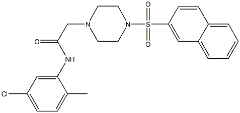 N-(5-chloro-2-methylphenyl)-2-[4-(2-naphthylsulfonyl)-1-piperazinyl]acetamide Struktur