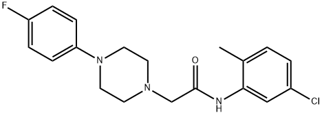 N-(5-chloro-2-methylphenyl)-2-[4-(4-fluorophenyl)-1-piperazinyl]acetamide Struktur