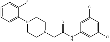 N-(3,5-dichlorophenyl)-2-[4-(2-fluorophenyl)-1-piperazinyl]acetamide Struktur