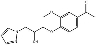 1-{4-[2-hydroxy-3-(1H-pyrazol-1-yl)propoxy]-3-methoxyphenyl}ethanone Struktur