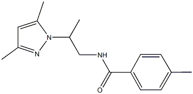 N-[2-(3,5-dimethyl-1H-pyrazol-1-yl)propyl]-4-methylbenzamide Struktur