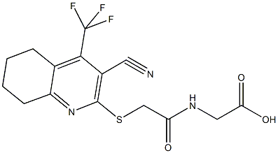 [({[3-cyano-4-(trifluoromethyl)-5,6,7,8-tetrahydro-2-quinolinyl]sulfanyl}acetyl)amino]acetic acid Struktur