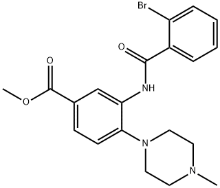 methyl 3-[(2-bromobenzoyl)amino]-4-(4-methyl-1-piperazinyl)benzoate Struktur