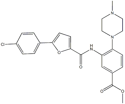 methyl 3-{[5-(4-chlorophenyl)-2-furoyl]amino}-4-(4-methyl-1-piperazinyl)benzoate Struktur