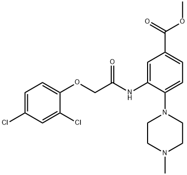 methyl 3-{[(2,4-dichlorophenoxy)acetyl]amino}-4-(4-methyl-1-piperazinyl)benzoate Struktur