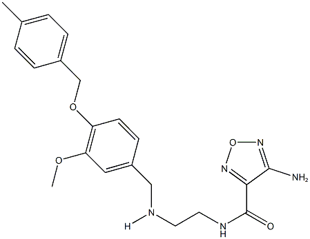 4-amino-N-[2-({3-methoxy-4-[(4-methylbenzyl)oxy]benzyl}amino)ethyl]-1,2,5-oxadiazole-3-carboxamide Struktur