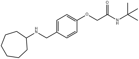 N-(tert-butyl)-2-{4-[(cycloheptylamino)methyl]phenoxy}acetamide Struktur