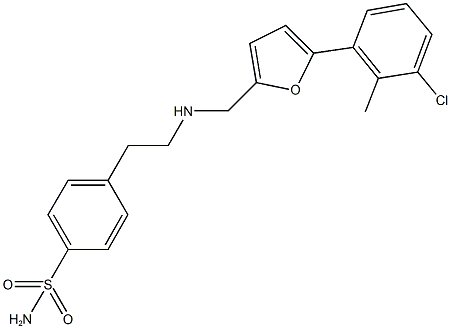 4-[2-({[5-(3-chloro-2-methylphenyl)-2-furyl]methyl}amino)ethyl]benzenesulfonamide Struktur