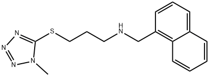 3-[(1-methyl-1H-tetraazol-5-yl)sulfanyl]-N-(1-naphthylmethyl)-1-propanamine Struktur