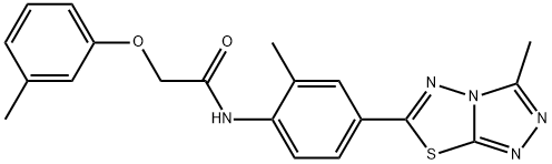 N-[2-methyl-4-(3-methyl[1,2,4]triazolo[3,4-b][1,3,4]thiadiazol-6-yl)phenyl]-2-(3-methylphenoxy)acetamide Struktur