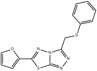 [6-(2-furyl)[1,2,4]triazolo[3,4-b][1,3,4]thiadiazol-3-yl]methyl phenyl sulfide Struktur