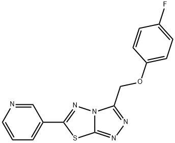 4-fluorophenyl [6-(3-pyridinyl)[1,2,4]triazolo[3,4-b][1,3,4]thiadiazol-3-yl]methyl ether Struktur