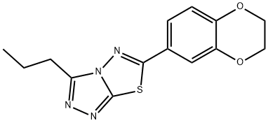 6-(2,3-dihydro-1,4-benzodioxin-6-yl)-3-propyl[1,2,4]triazolo[3,4-b][1,3,4]thiadiazole Struktur