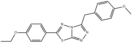 6-(4-ethoxyphenyl)-3-(4-methoxybenzyl)[1,2,4]triazolo[3,4-b][1,3,4]thiadiazole Struktur