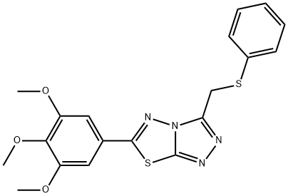 3-[(phenylsulfanyl)methyl]-6-(3,4,5-trimethoxyphenyl)[1,2,4]triazolo[3,4-b][1,3,4]thiadiazole Struktur