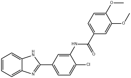 N-[5-(1H-benzimidazol-2-yl)-2-chlorophenyl]-3,4-dimethoxybenzamide Struktur