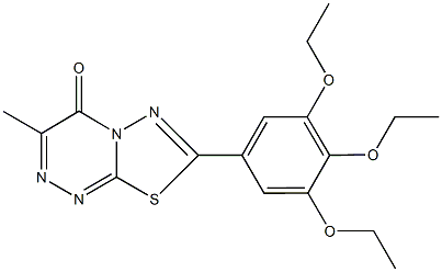 3-methyl-7-(3,4,5-triethoxyphenyl)-4H-[1,3,4]thiadiazolo[2,3-c][1,2,4]triazin-4-one Struktur