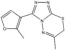 6-methyl-3-(2-methyl-3-furyl)-7H-[1,2,4]triazolo[3,4-b][1,3,4]thiadiazine Struktur