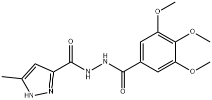 3-methyl-N'-(3,4,5-trimethoxybenzoyl)-1H-pyrazole-5-carbohydrazide Struktur