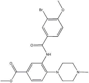 methyl 3-[(3-bromo-4-methoxybenzoyl)amino]-4-(4-methyl-1-piperazinyl)benzoate Struktur