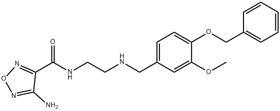 4-amino-N-(2-{[4-(benzyloxy)-3-methoxybenzyl]amino}ethyl)-1,2,5-oxadiazole-3-carboxamide Struktur