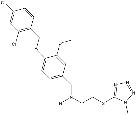 N-{4-[(2,4-dichlorobenzyl)oxy]-3-methoxybenzyl}-N-{2-[(1-methyl-1H-tetraazol-5-yl)sulfanyl]ethyl}amine Struktur