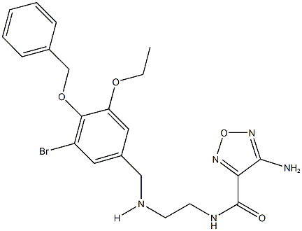 4-amino-N-(2-{[4-(benzyloxy)-3-bromo-5-ethoxybenzyl]amino}ethyl)-1,2,5-oxadiazole-3-carboxamide Struktur