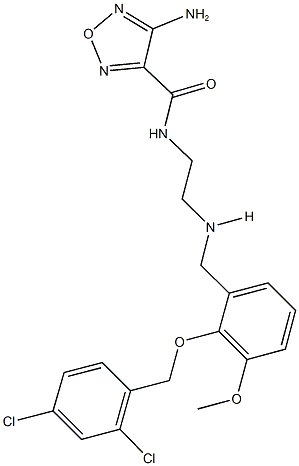 4-amino-N-[2-({2-[(2,4-dichlorobenzyl)oxy]-3-methoxybenzyl}amino)ethyl]-1,2,5-oxadiazole-3-carboxamide Struktur