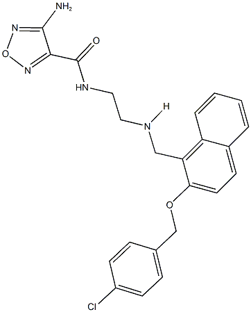 4-amino-N-{2-[({2-[(4-chlorobenzyl)oxy]-1-naphthyl}methyl)amino]ethyl}-1,2,5-oxadiazole-3-carboxamide Struktur