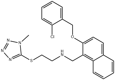 N-({2-[(2-chlorobenzyl)oxy]-1-naphthyl}methyl)-N-{2-[(1-methyl-1H-tetraazol-5-yl)sulfanyl]ethyl}amine Struktur