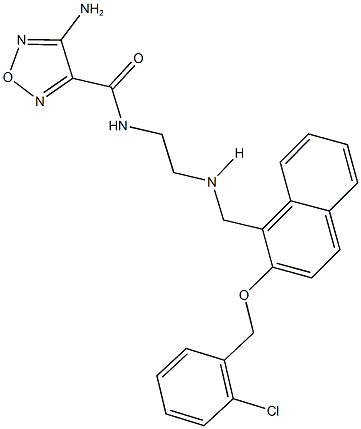 4-amino-N-{2-[({2-[(2-chlorobenzyl)oxy]-1-naphthyl}methyl)amino]ethyl}-1,2,5-oxadiazole-3-carboxamide Struktur