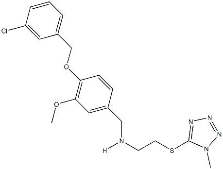 N-{4-[(3-chlorobenzyl)oxy]-3-methoxybenzyl}-N-{2-[(1-methyl-1H-tetraazol-5-yl)sulfanyl]ethyl}amine Struktur