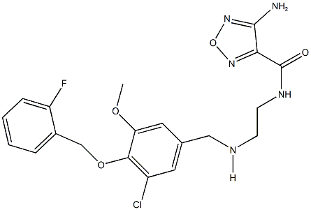 4-amino-N-[2-({3-chloro-4-[(2-fluorobenzyl)oxy]-5-methoxybenzyl}amino)ethyl]-1,2,5-oxadiazole-3-carboxamide Struktur