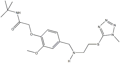 N-(tert-butyl)-2-{2-methoxy-4-[({2-[(1-methyl-1H-tetraazol-5-yl)sulfanyl]ethyl}amino)methyl]phenoxy}acetamide Struktur