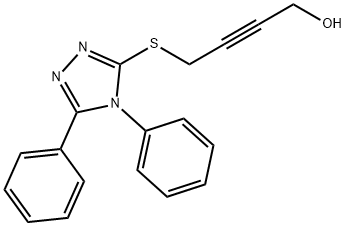 4-[(4,5-diphenyl-4H-1,2,4-triazol-3-yl)sulfanyl]-2-butyn-1-ol Struktur