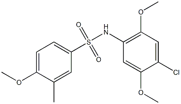 N-(4-chloro-2,5-dimethoxyphenyl)-4-methoxy-3-methylbenzenesulfonamide Struktur