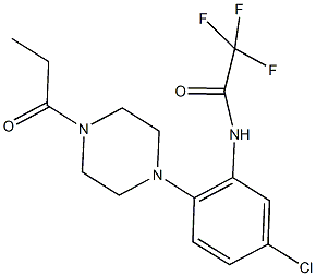 N-[5-chloro-2-(4-propionyl-1-piperazinyl)phenyl]-2,2,2-trifluoroacetamide Struktur